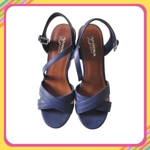 Cork Platform Navy Sandals 7.5M